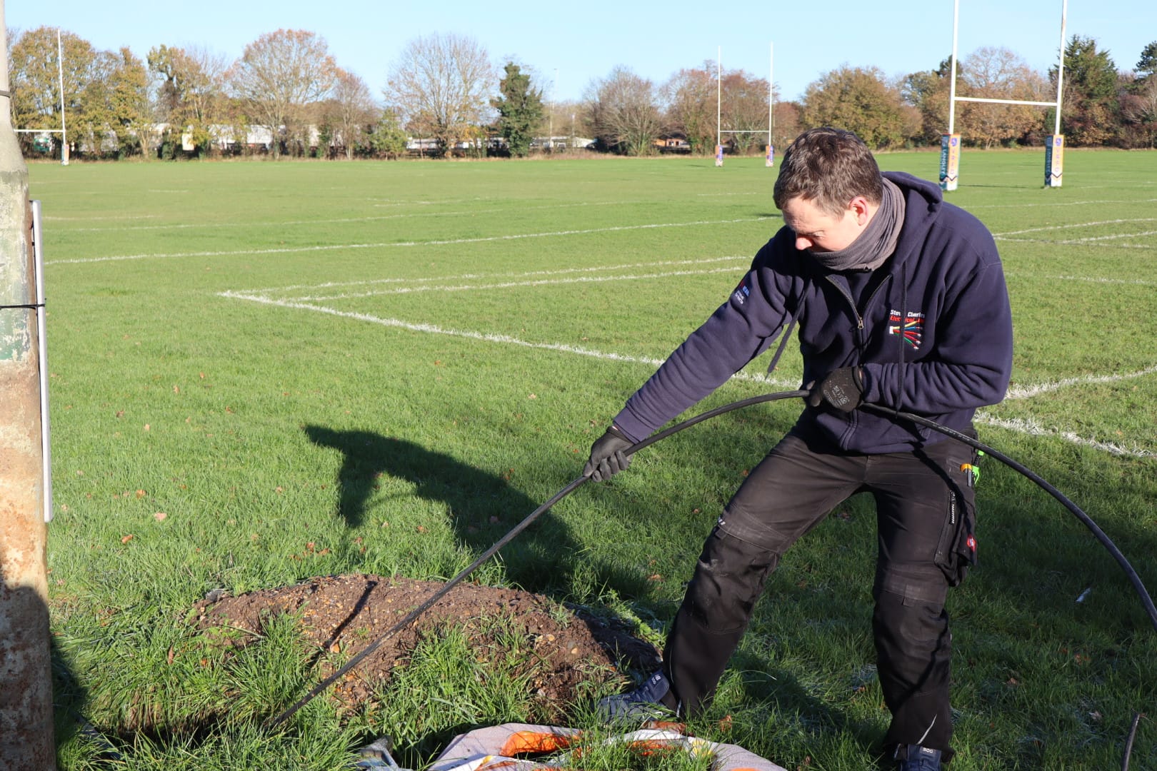 Cable installation at Rugby Club